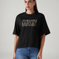 Women's Logo Printed Relaxed Fit Embroidery T-Shirt - Front View