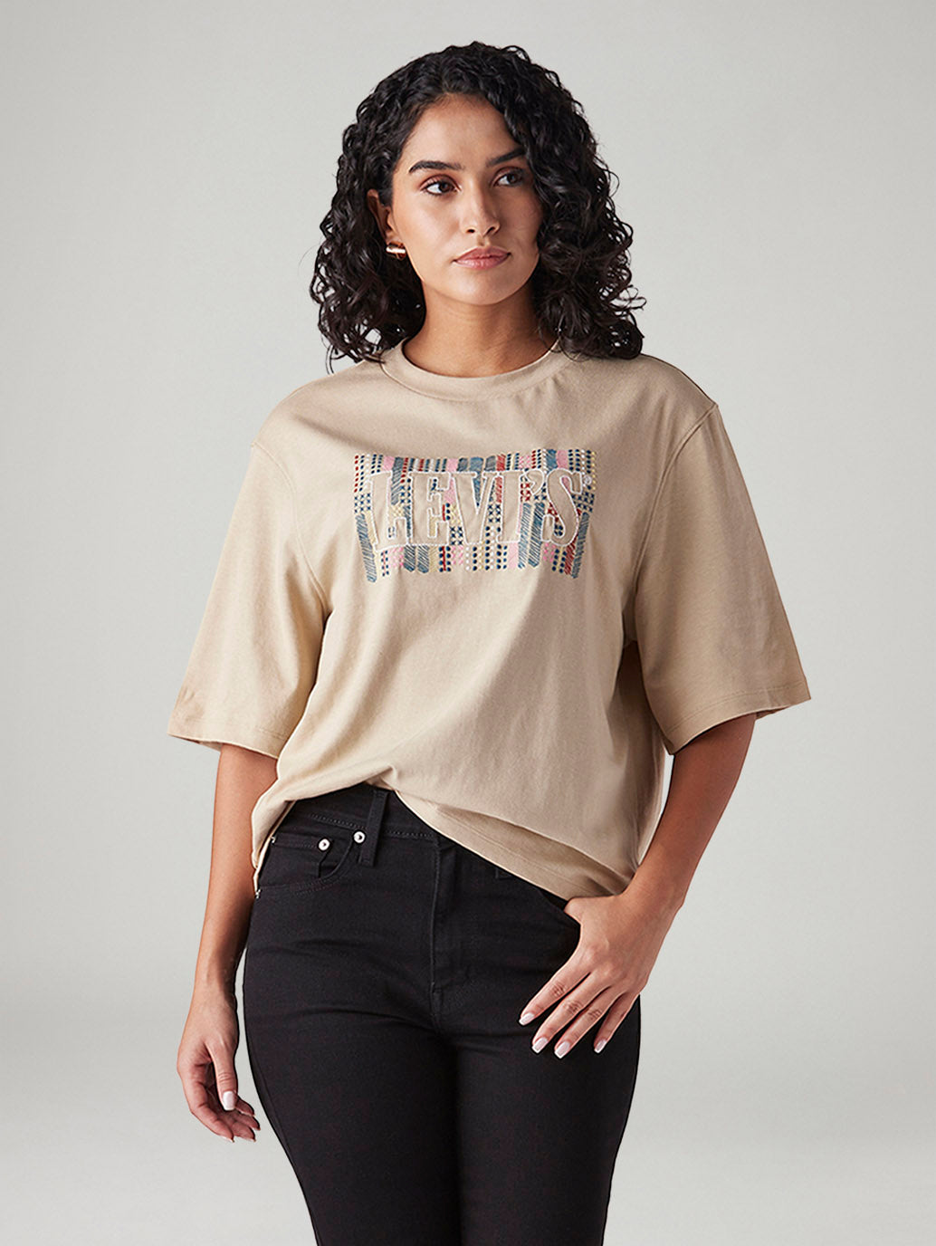 Women's Embroidered Relaxed Fit T-Shirt