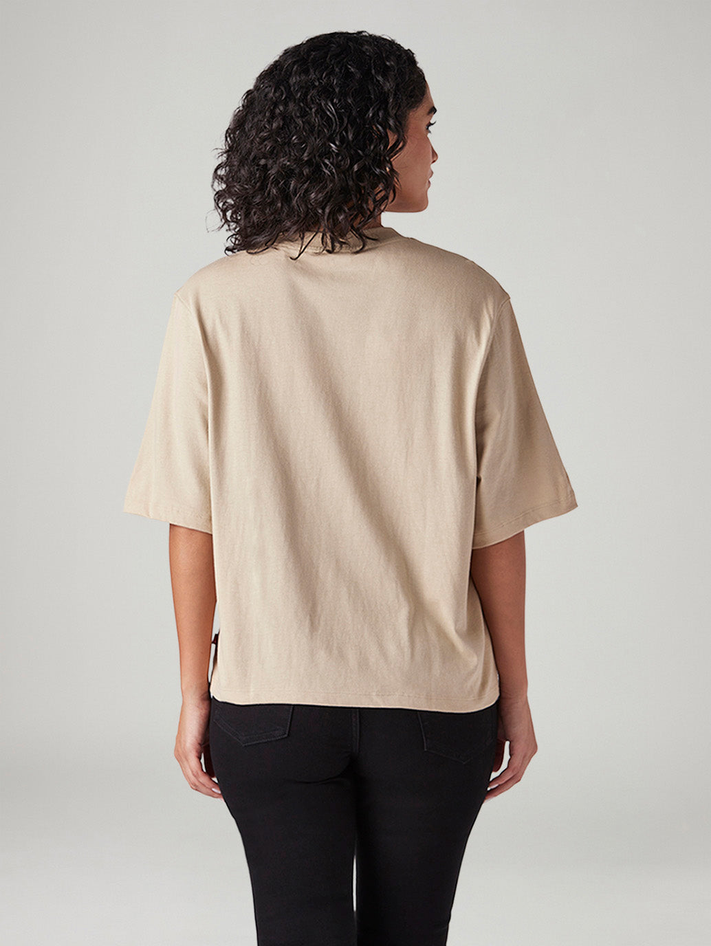 Women's Embroidered Relaxed Fit T-Shirt - Back View