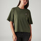 Women's Graphic Print Olive Relaxed Fit T-shirt - Front View