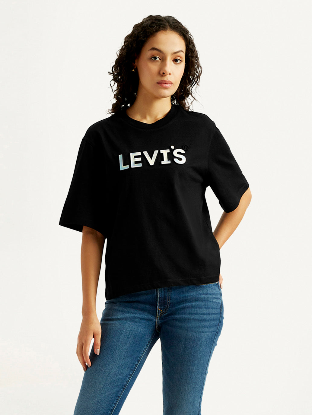 Women's Brand Logo Relaxed Fit T-shirt - Styleshot View