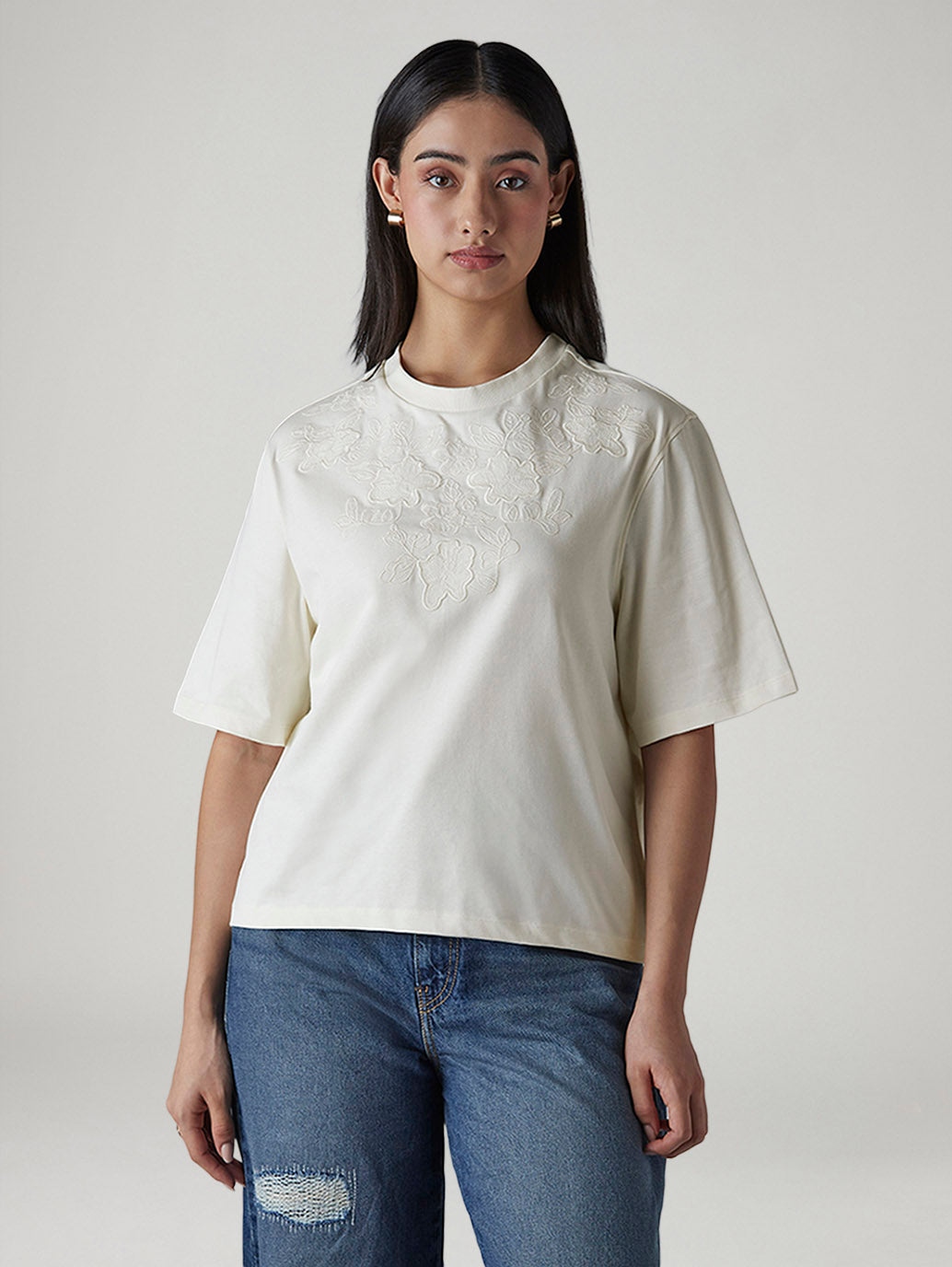 Women's Embroidered Relaxed Fit Top - 20 View