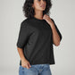 Women's Knitted Regular Fit T-Shirt - Side View