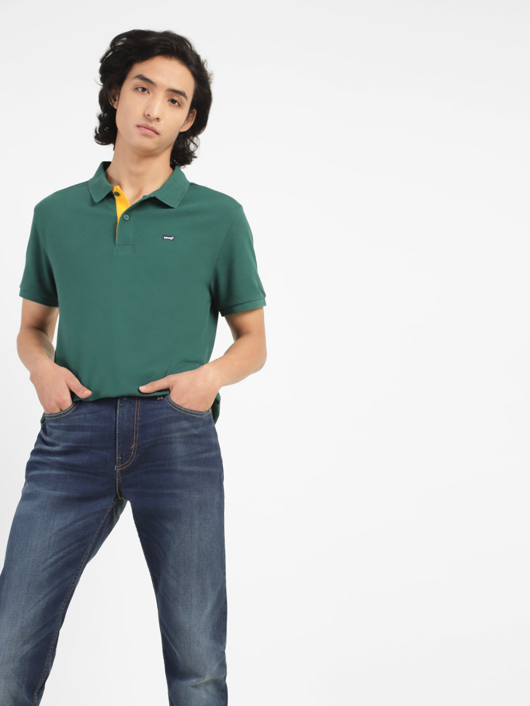 Men's Green Polo Collar T-Shirt - 37a8acb9-2949-401c-95de-9a075f2637e6 View