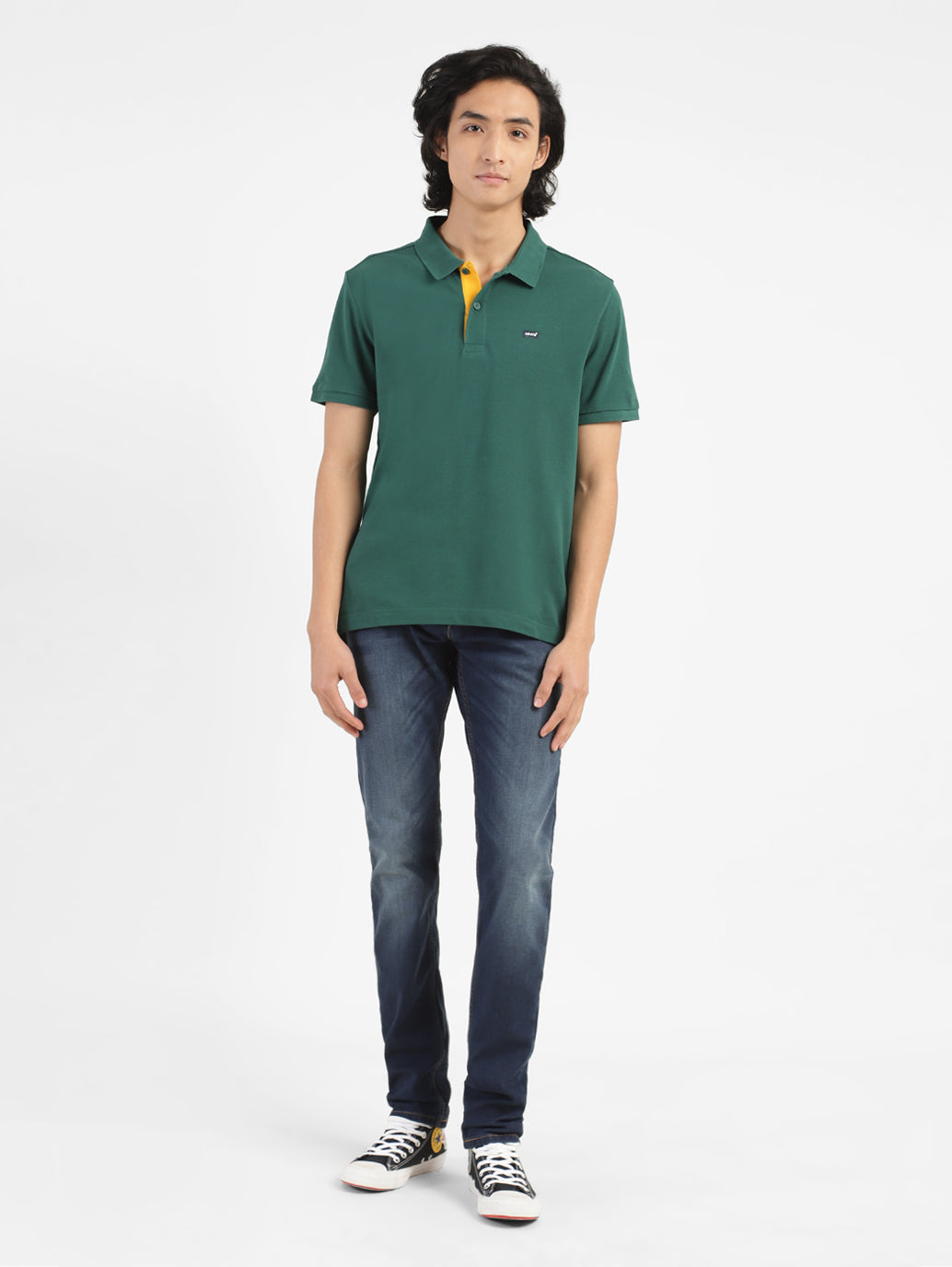 Men's Green Polo Collar T-Shirt - 70e04fc5-7832-4c0e-9c8e-38a8dd40d7e6 View