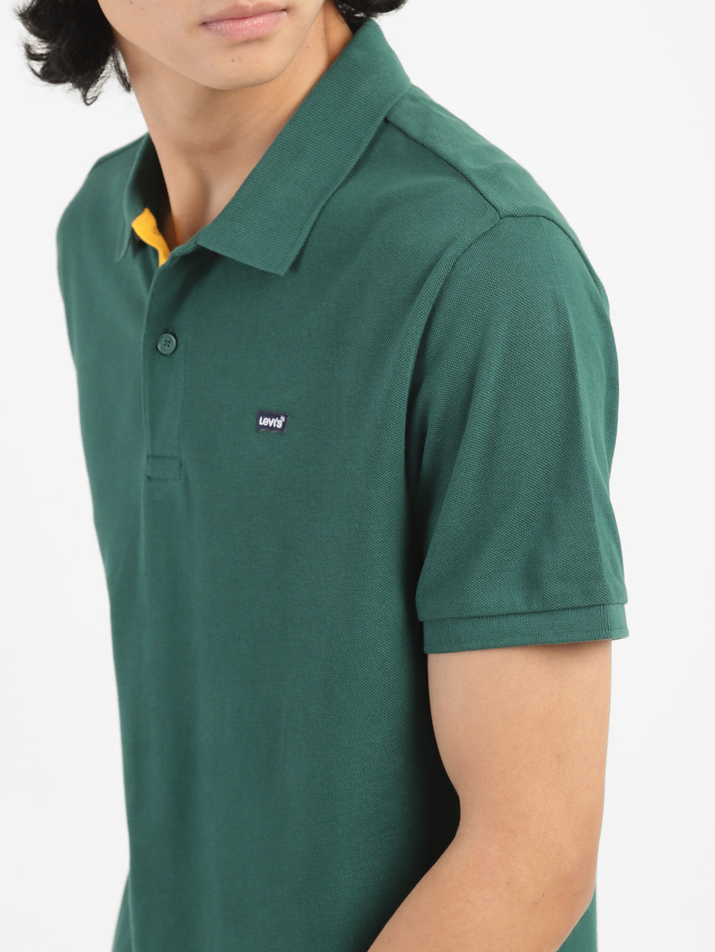 Men's Green Polo Collar T-Shirt - 92b19a69-b5b0-44dd-aa6d-095210d18415 View