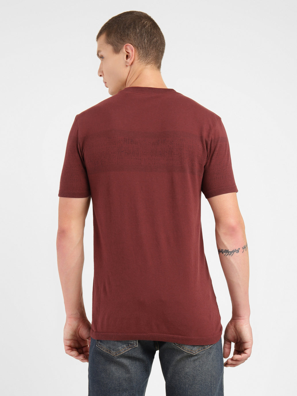 Men's Solid Crew Neck T-shirt Maroon - 7d9d71c2-f010-46e1-959e-c2a289485143 View