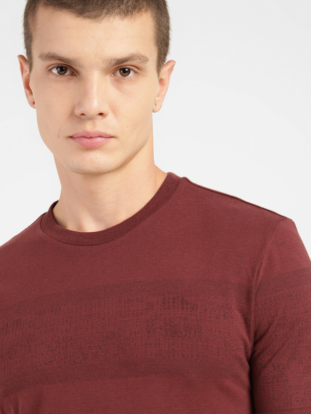 Men's Solid Crew Neck T-shirt Maroon - df03ebf4-64aa-4079-94c9-66a7dfc93750 View