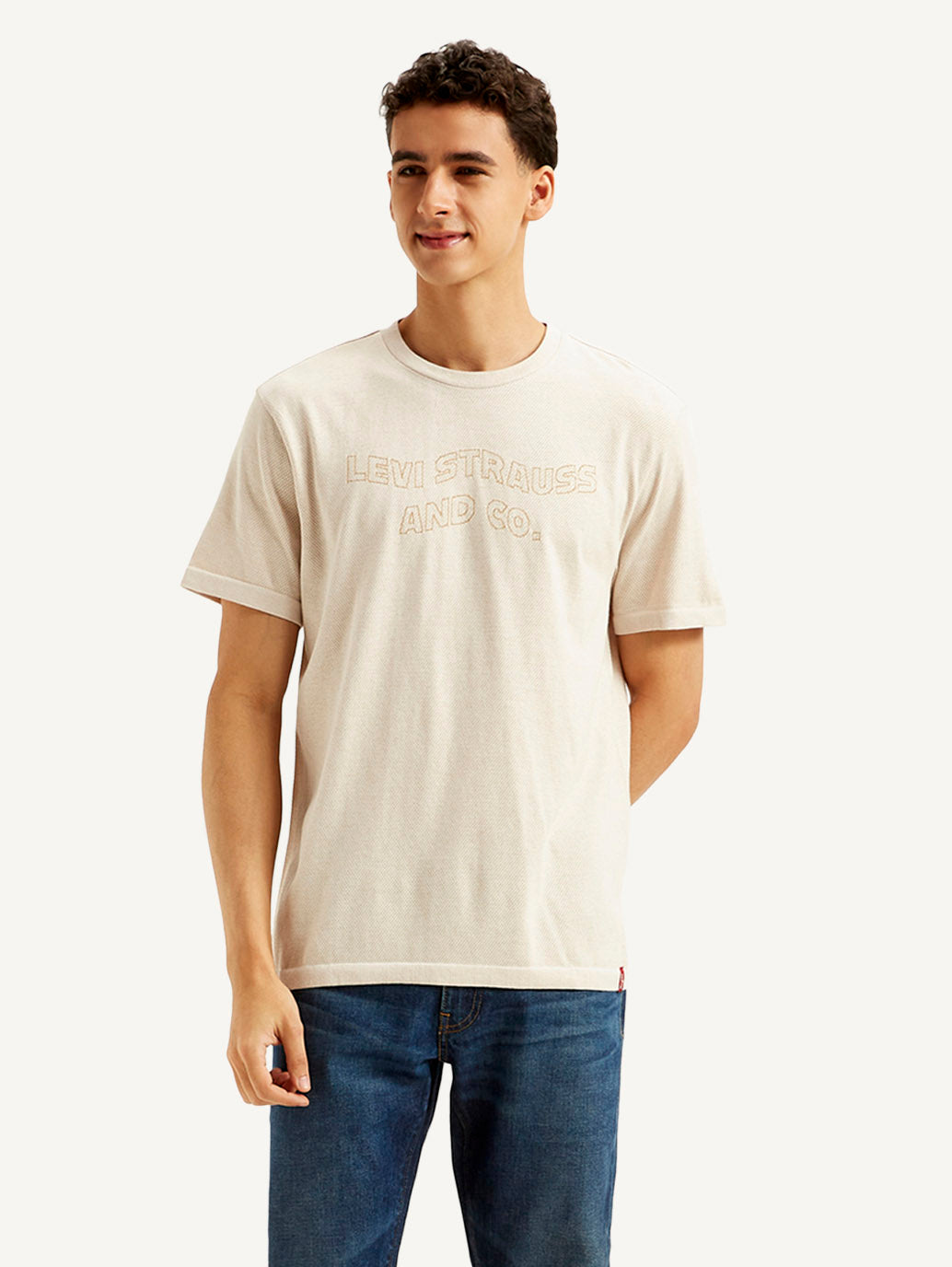 Men's Brand Logo Slim Fit T-shirt - Front View