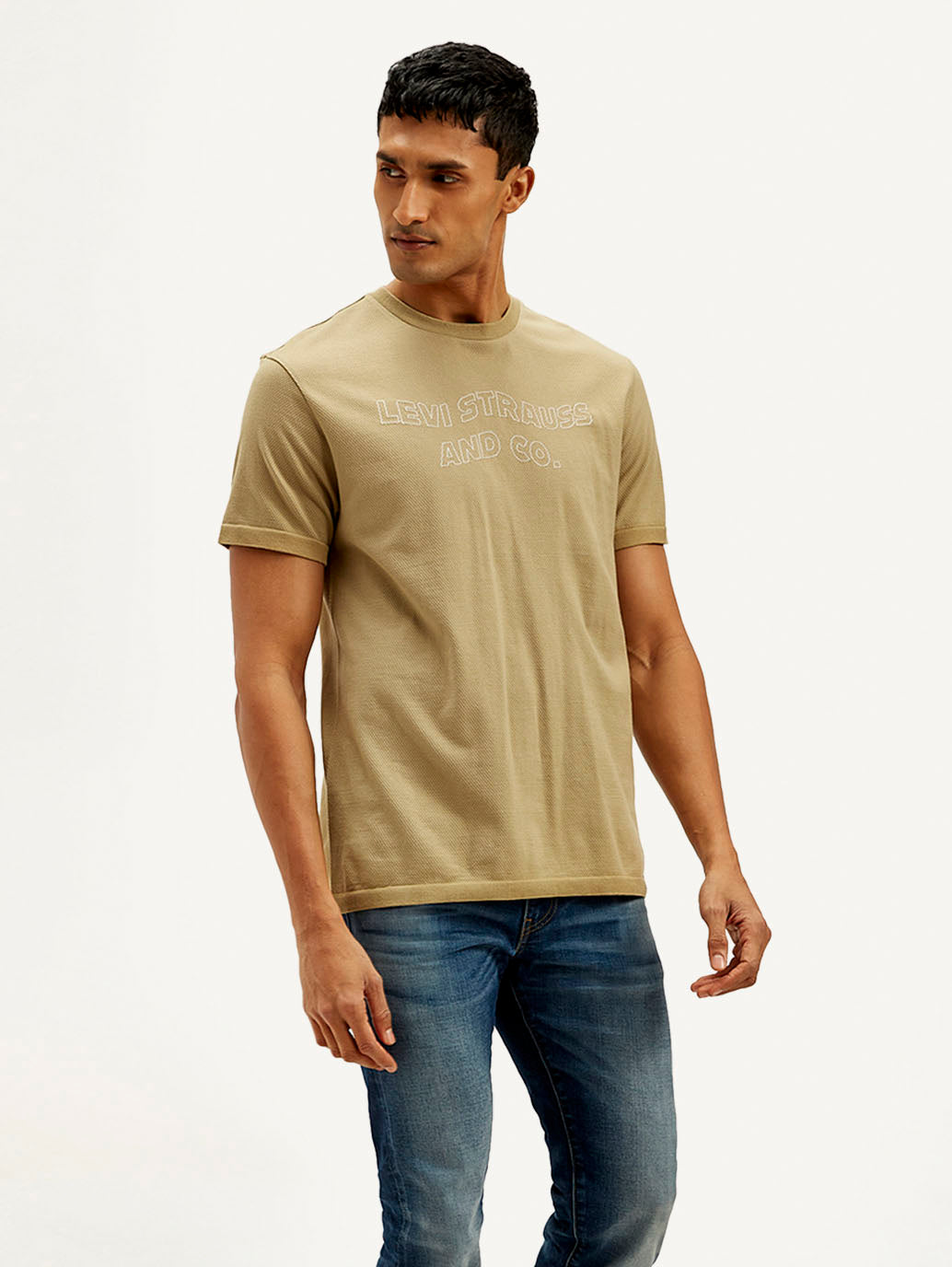 Men's Brand Logo Slim Fit T-shirt - Side View