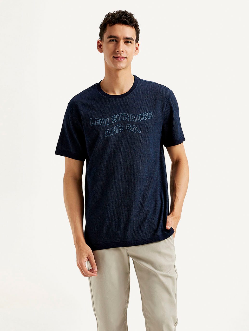 Men's Brand Logo Slim Fit T-shirt - Front View