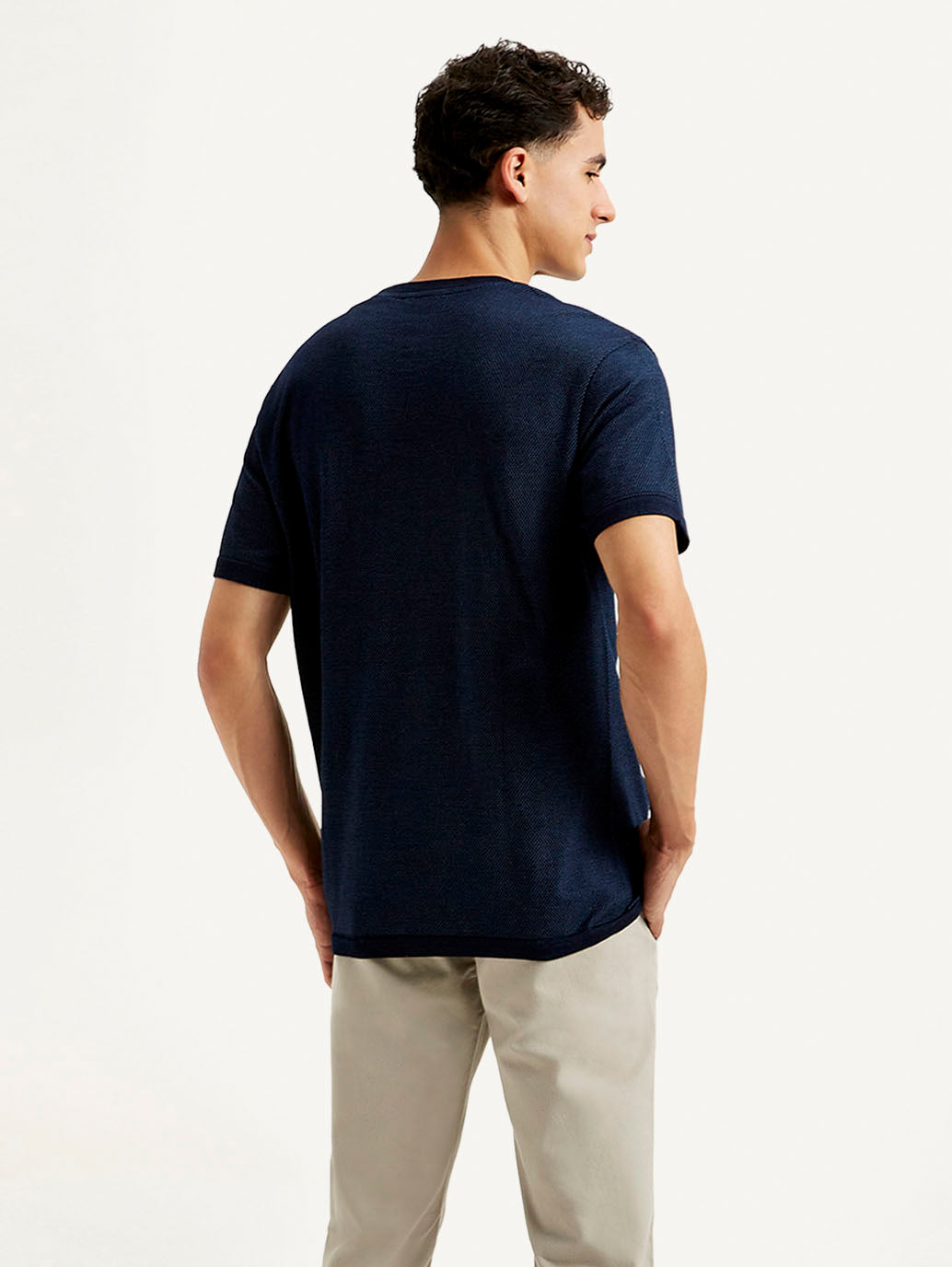 Men's Brand Logo Slim Fit T-shirt - Back View