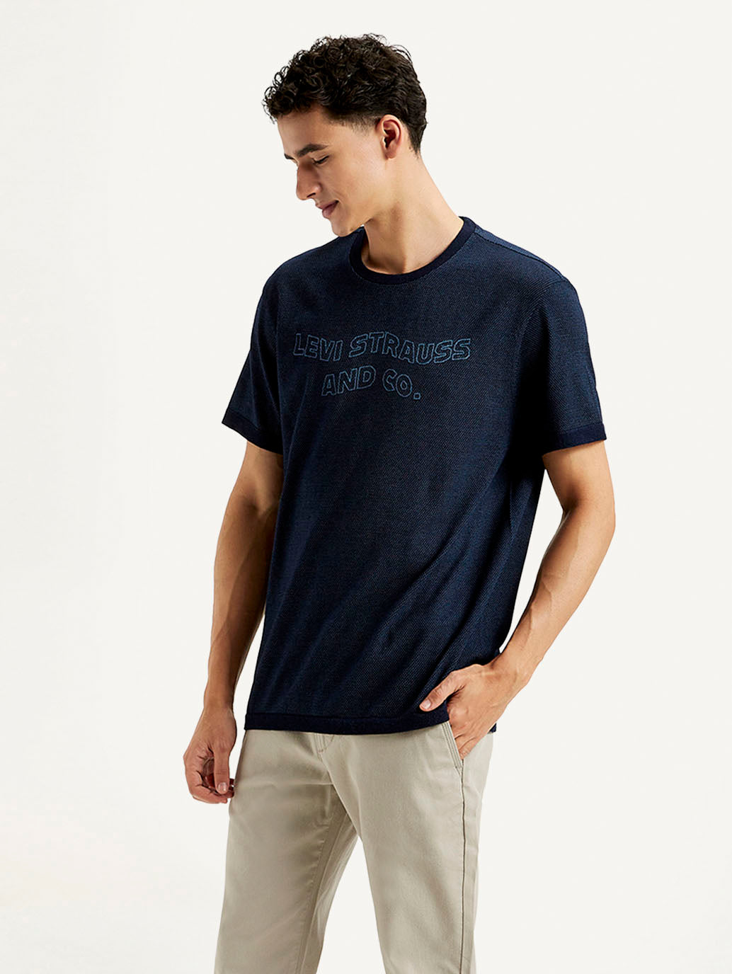 Men's Brand Logo Slim Fit T-shirt - Side View