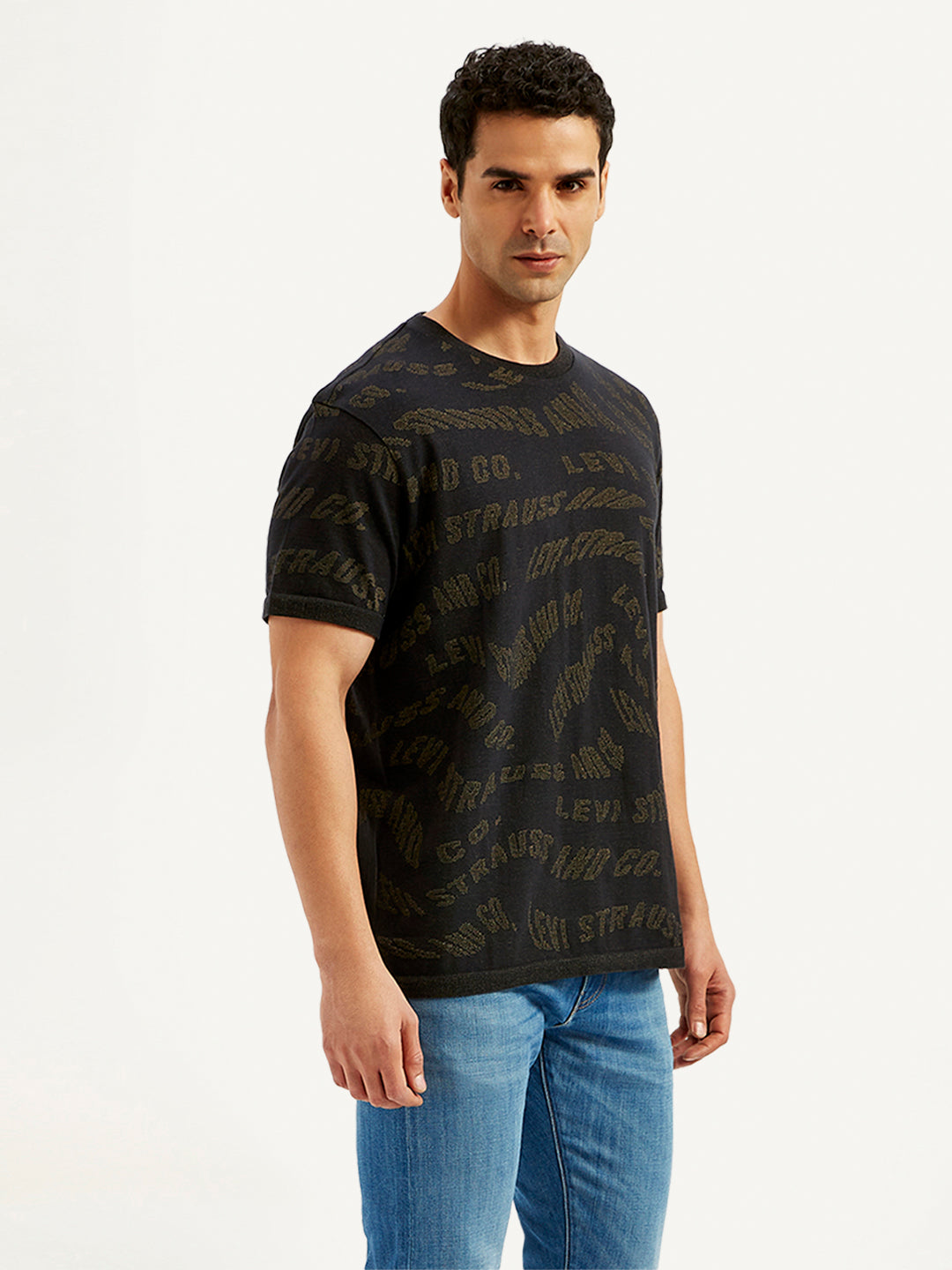 Men's Typographic Print Slim Fit T-Shirt - 20 View