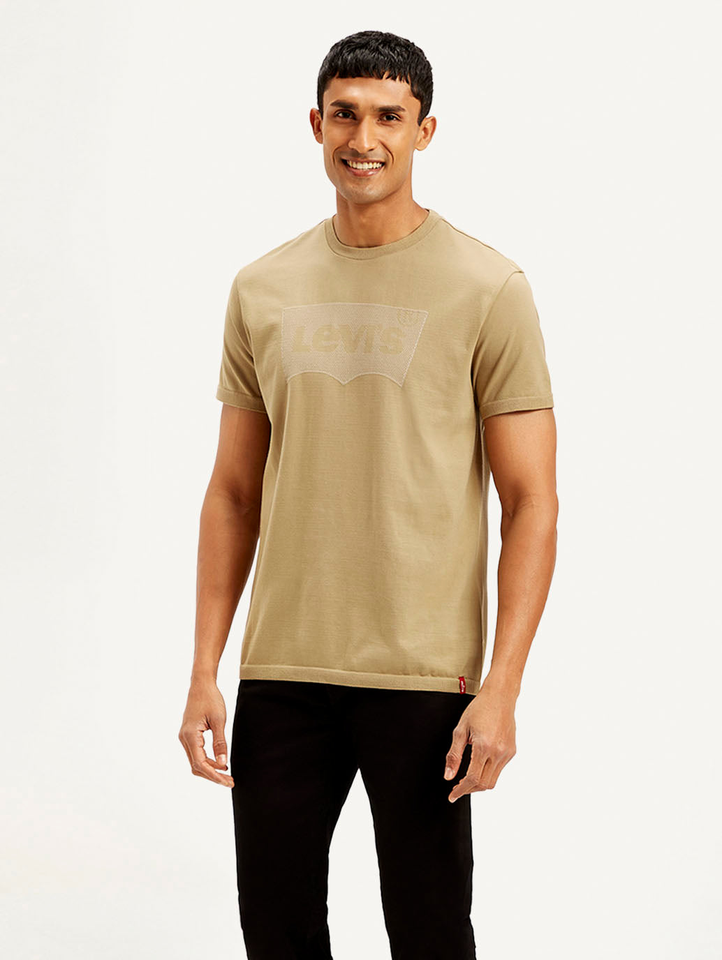 Men's Brand Logo Slim Fit T-shirt - Front View