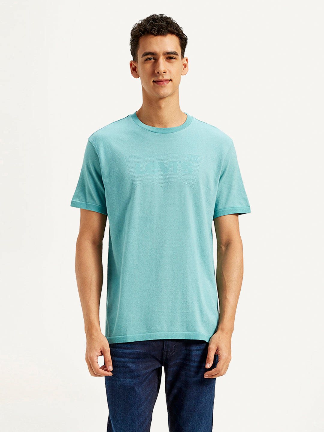 Men's Brand Logo Slim Fit T-Shirt - Front View