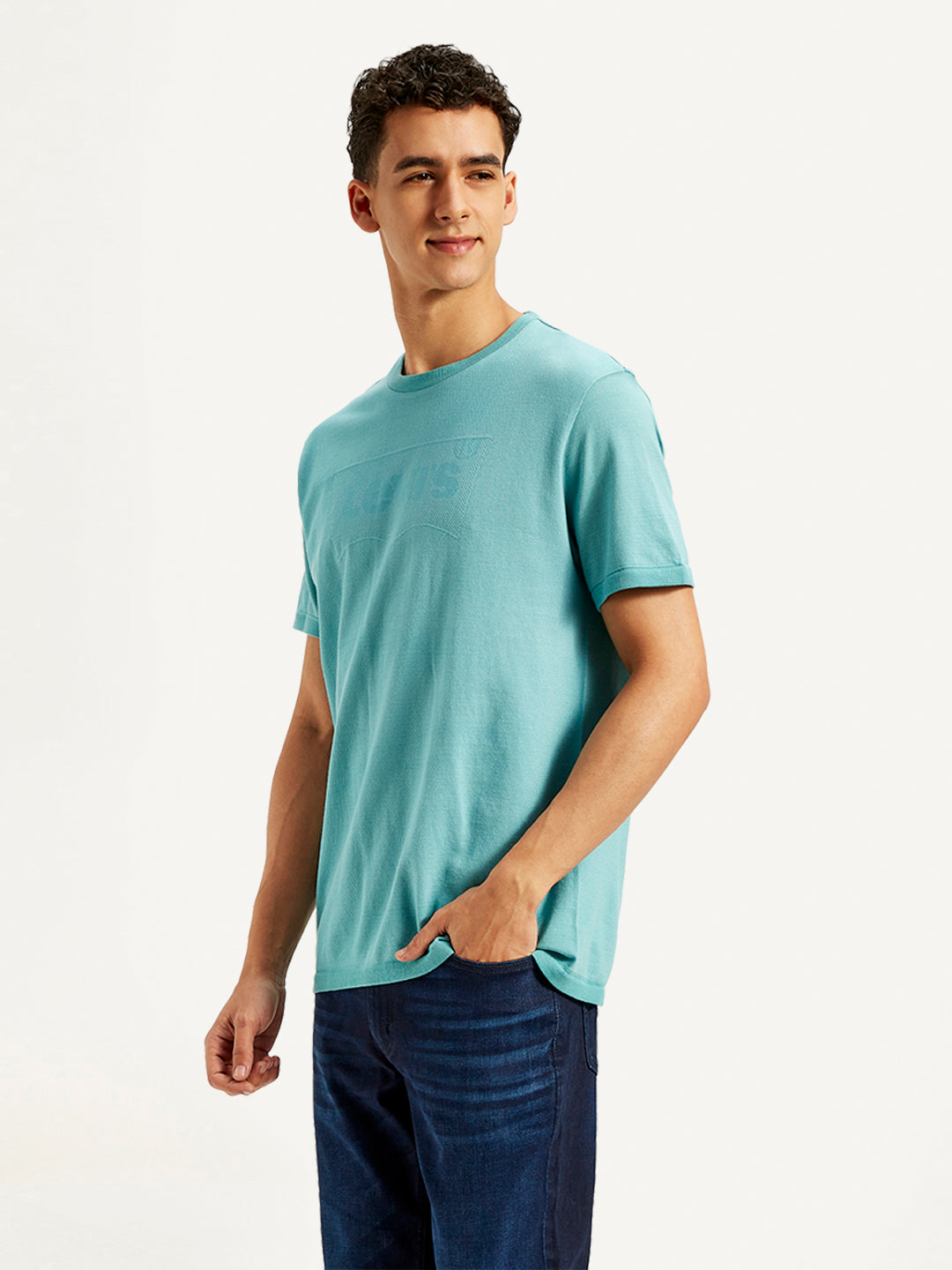 Men's Brand Logo Slim Fit T-Shirt - Side View
