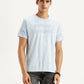 Men's Brand Logo Light Blue Slim Fit Seamless T-shirt - Styleshot View