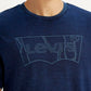 Men's Brand Logo Dark Blue Slim Fit Seamless T-shirt - Detail View