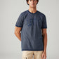 Men's Logo Printed Slim Fit Textured T-Shirt - Front View