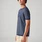 Men's Logo Printed Slim Fit Textured T-Shirt - Side View