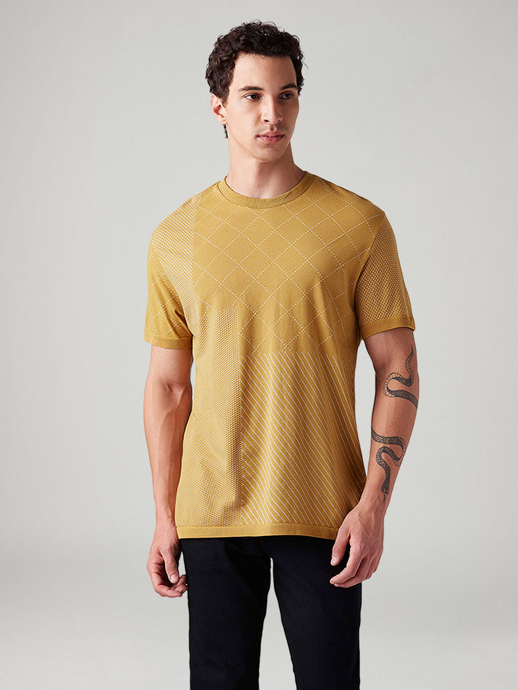 Men's Printed Slim Fit T-Shirt - Front View