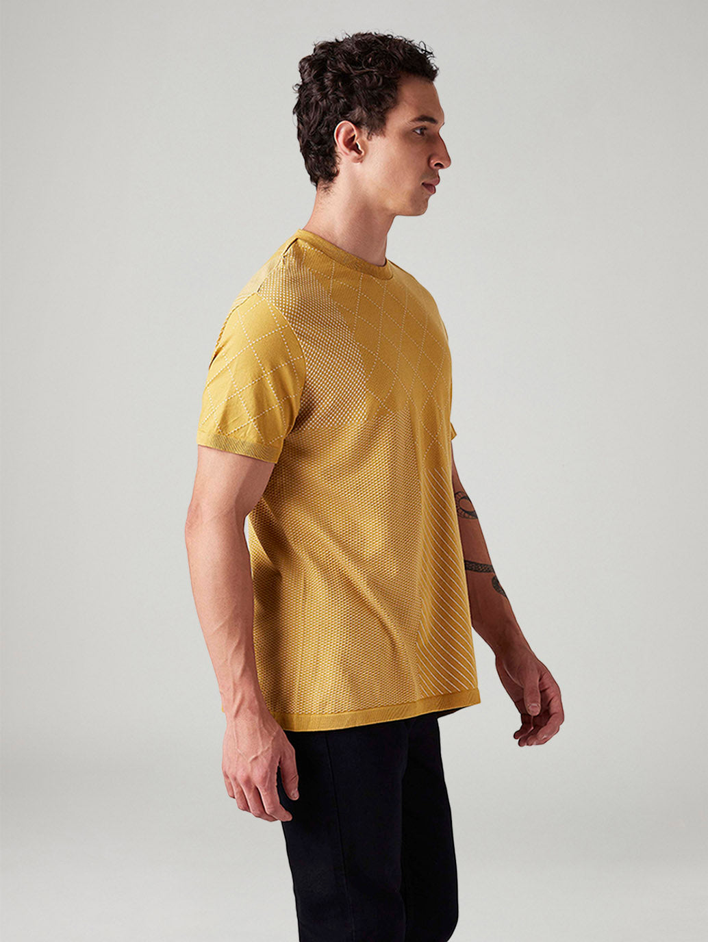 Men's Printed Slim Fit T-Shirt - Side View