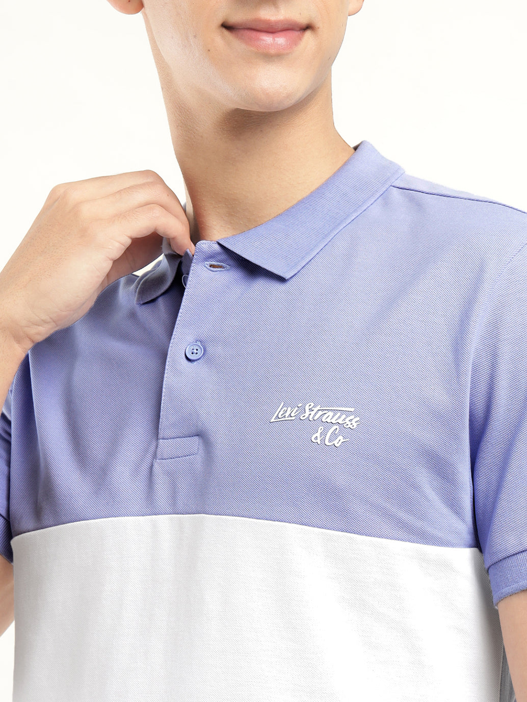 Men's Colorblock Polo T-Shirt - Detail View