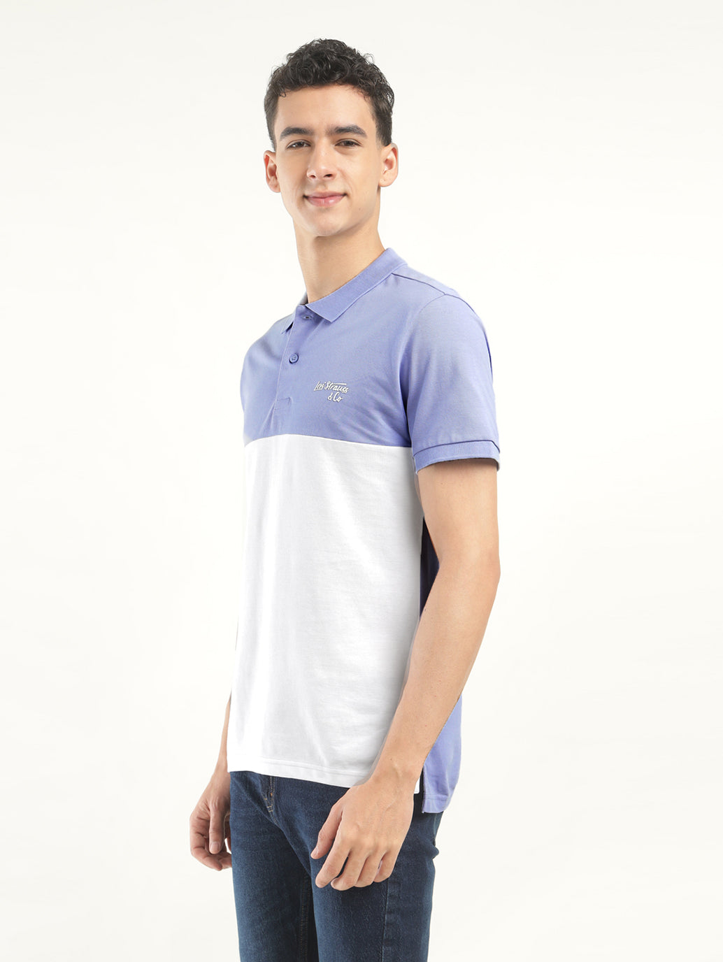 Men's Colorblock Polo T-Shirt - Side View