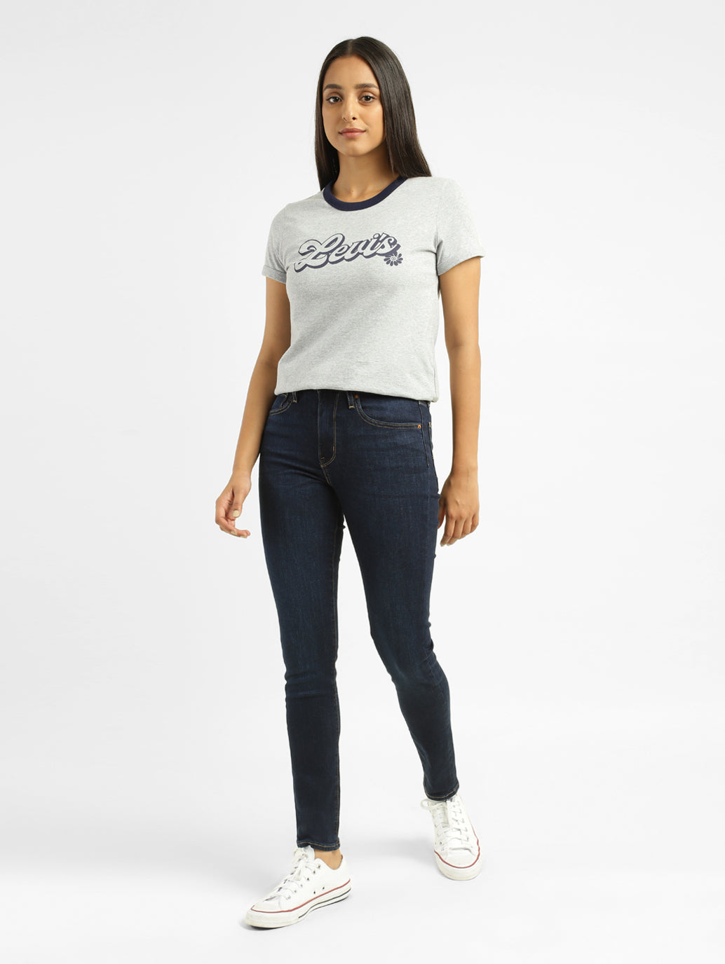 Women's 721 Blue Skinny Fit Mid Rise Jeans - cabe2aad-66e9-4bad-bf53-2f38dacb1cfd View