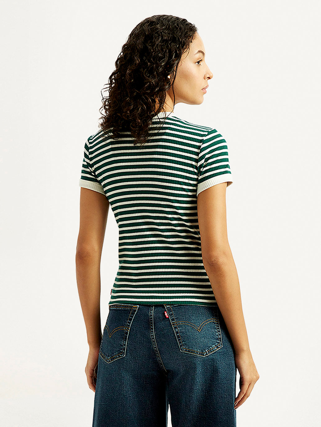 Women's Striped Slim Fit T-shirt - Back View