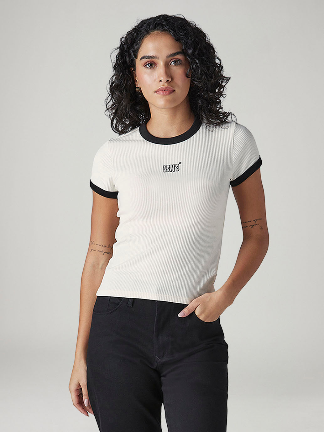 Women's Colorblock Slim Fit Ribbed T-Shirt