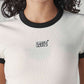 Women's Colorblock Slim Fit Ribbed T-Shirt - Detail View