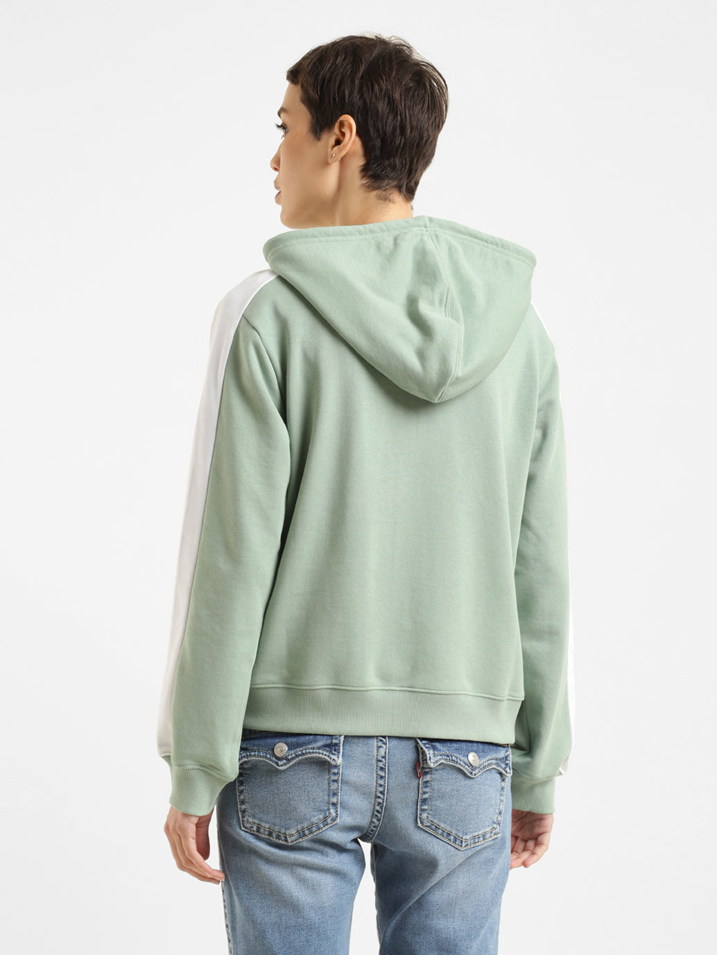 Women's Printed Green Hooded Sweatshirt - 8cb273a1-a4d8-495e-a8bc-56e22c787274 View