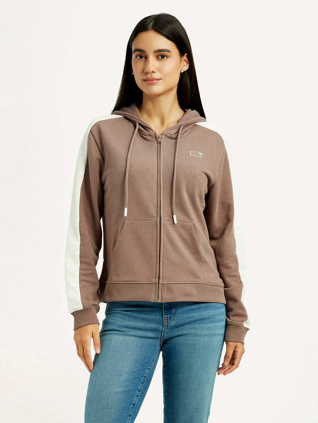 Women's Solid Brown Hooded Sweatshirt