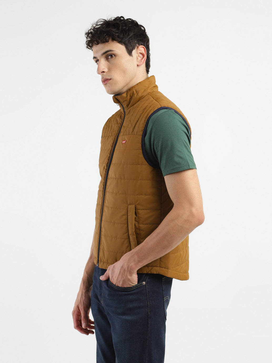 Men's Solid Brown Reversible Padded Jacket - 924f6ee6-c8b8-4b81-8c0d-7b318cfc6bd3 View