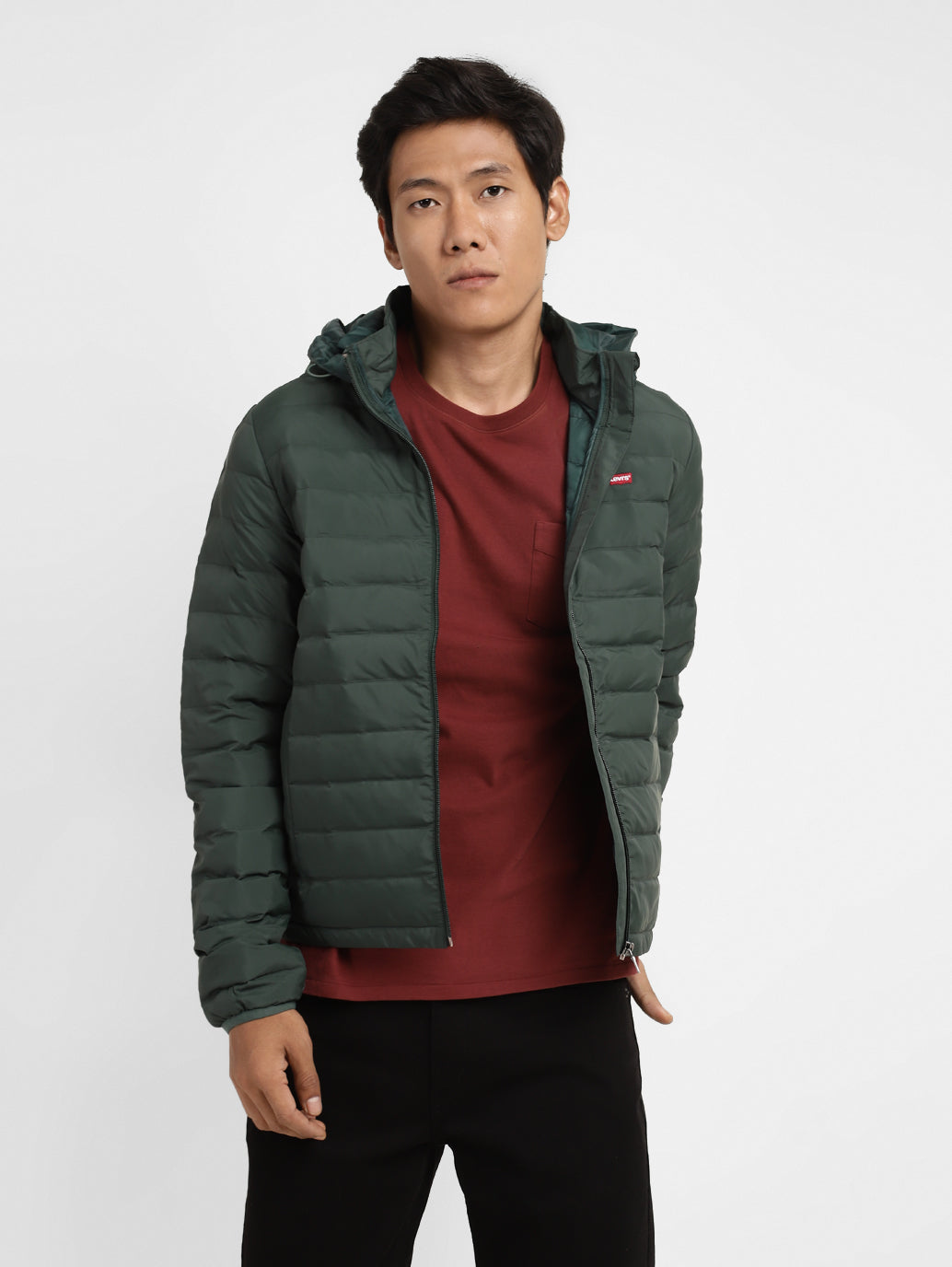 Men's Quilted Hooded Jacket - 351a82cd-1b31-4d66-8d1c-51e7ad952bf7 View