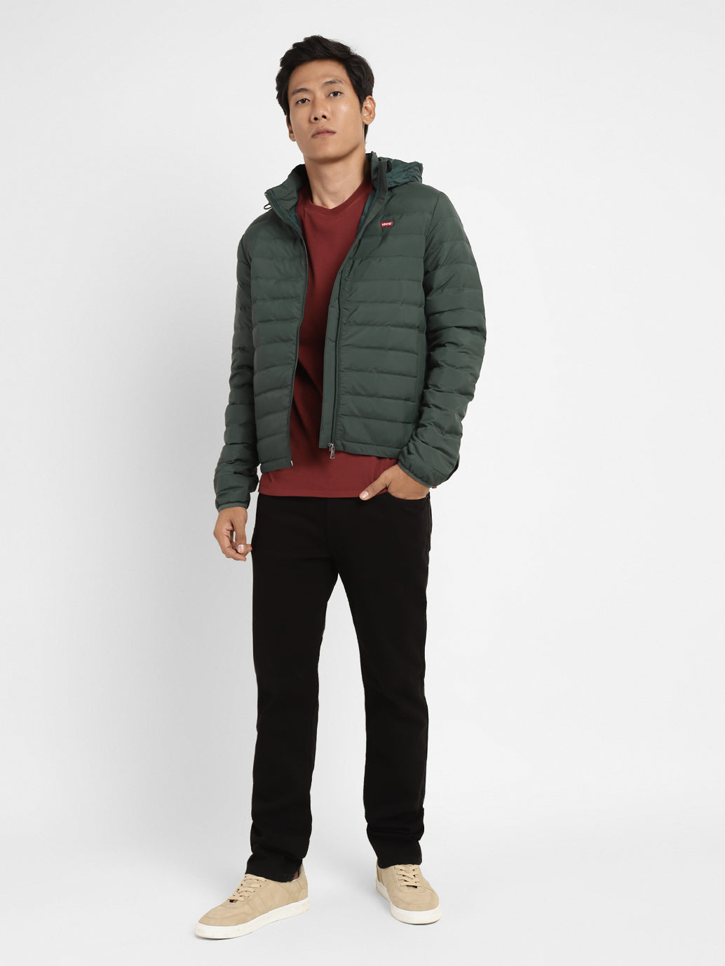 Men's Quilted Hooded Jacket - 19b9bd8b-43e2-41f0-8a8b-fddcbc0c90b4 View