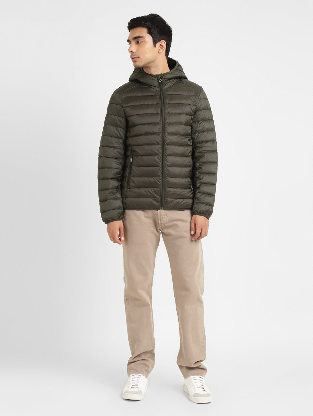 Men's Solid Green Quilted Jacket - 03bbecb4-7bad-43e8-87a6-b1462f0ef0b6 View