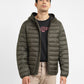 Men's Solid Green Quilted Jacket - 02207d69-82b2-4e47-b51b-d794ffdf9150 View