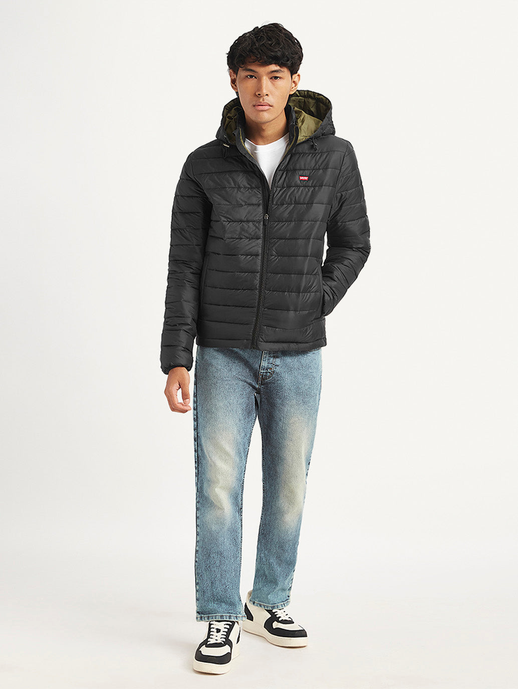 Men's Quilted Black Hooded Puffer Jacket - 52ffba0b-7110-446e-b3cf-61285d5ae2c2 View