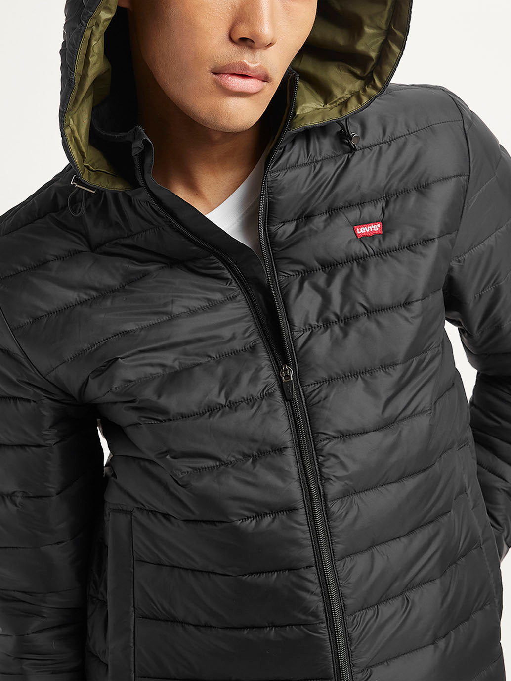 Men's Quilted Black Hooded Puffer Jacket - cad51fef-cb01-4f20-9d45-5de27b58f115 View