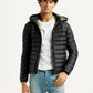 Men's Quilted Black Puffer Jacket - Front View