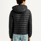 Men's Quilted Black Puffer Jacket - Back View