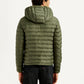 Men's Solid Olive Puffer Jacket - Back View