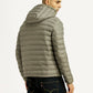Men's Quilted Grey Puffer Jacket - Back View