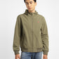 Men's Solid olive green Hooded Bomber Jacket - 6b56064a-908c-472f-b58e-ffbf94e30d7d View