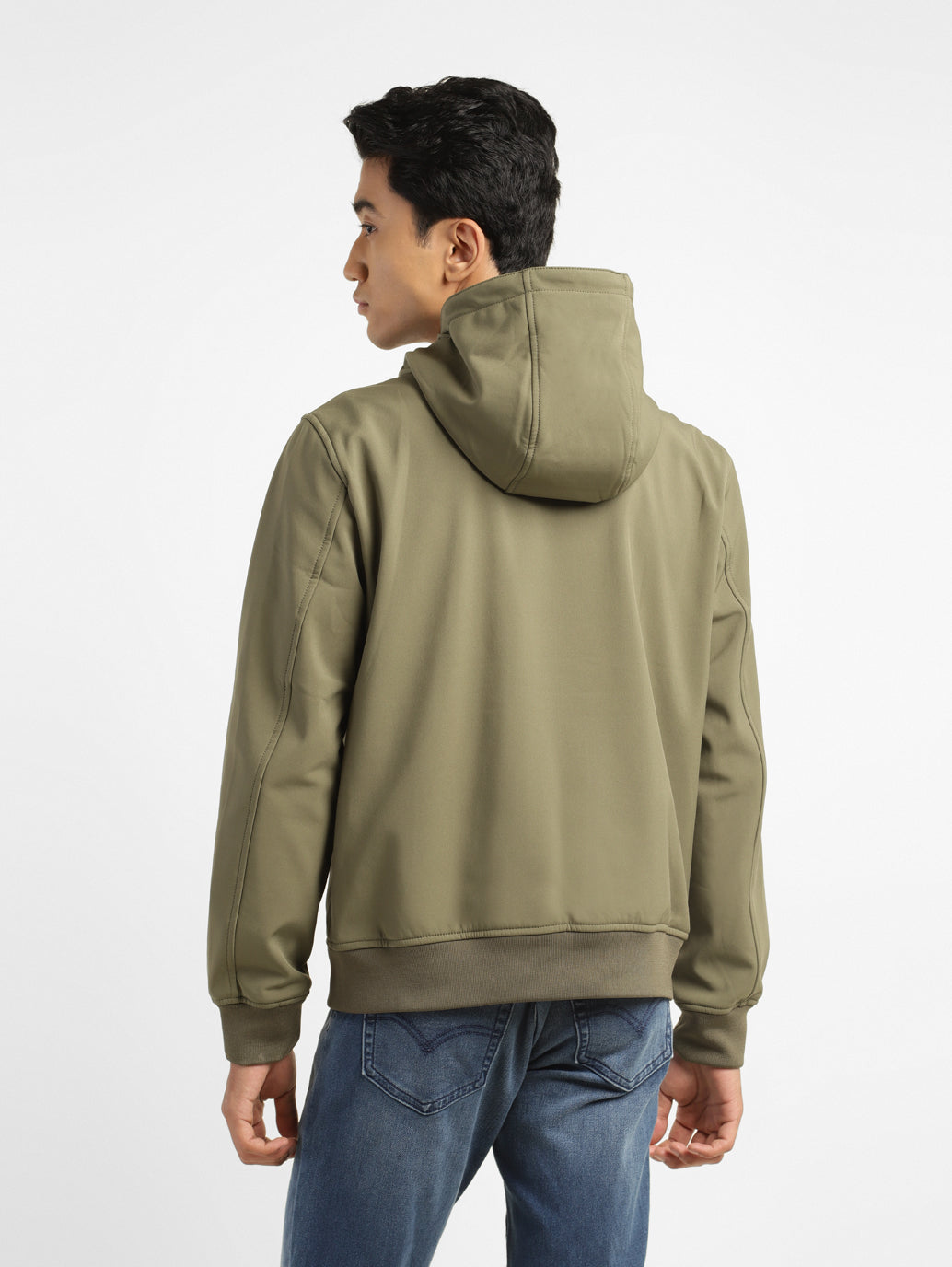 Men's Solid olive green Hooded Bomber Jacket - 77d781a6-3e35-490f-8540-fdabb08e22ac View