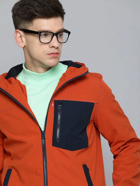 Men's Solid Hooded Jacket - f8959116-ca6f-4382-801c-f2bf56a7929a View