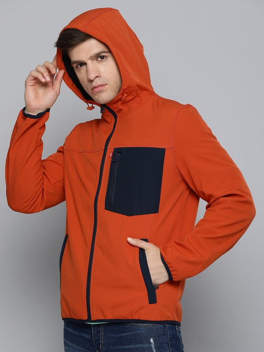 Men's Solid Hooded Jacket - 596427e2-5eae-46e0-af09-27f92998e4c7 View
